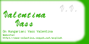 valentina vass business card